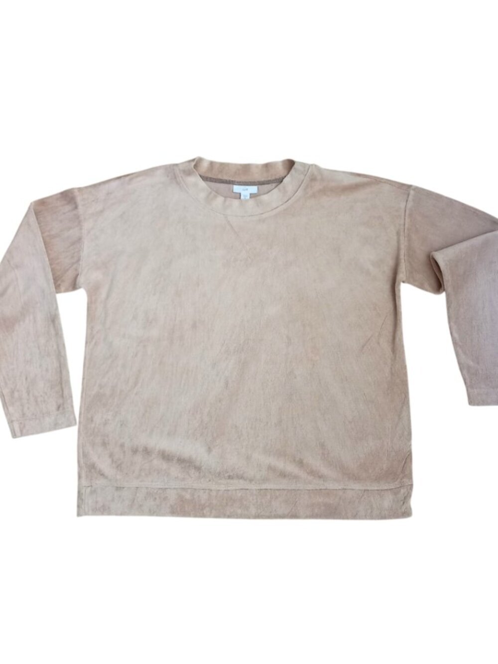 J. Jill Taupe Tan Knit Crewneck Sweatshirt - Cozy Long Sleeve Top, Size M